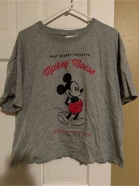 H&M Gray Tee with Black & Red Mickey Graphic